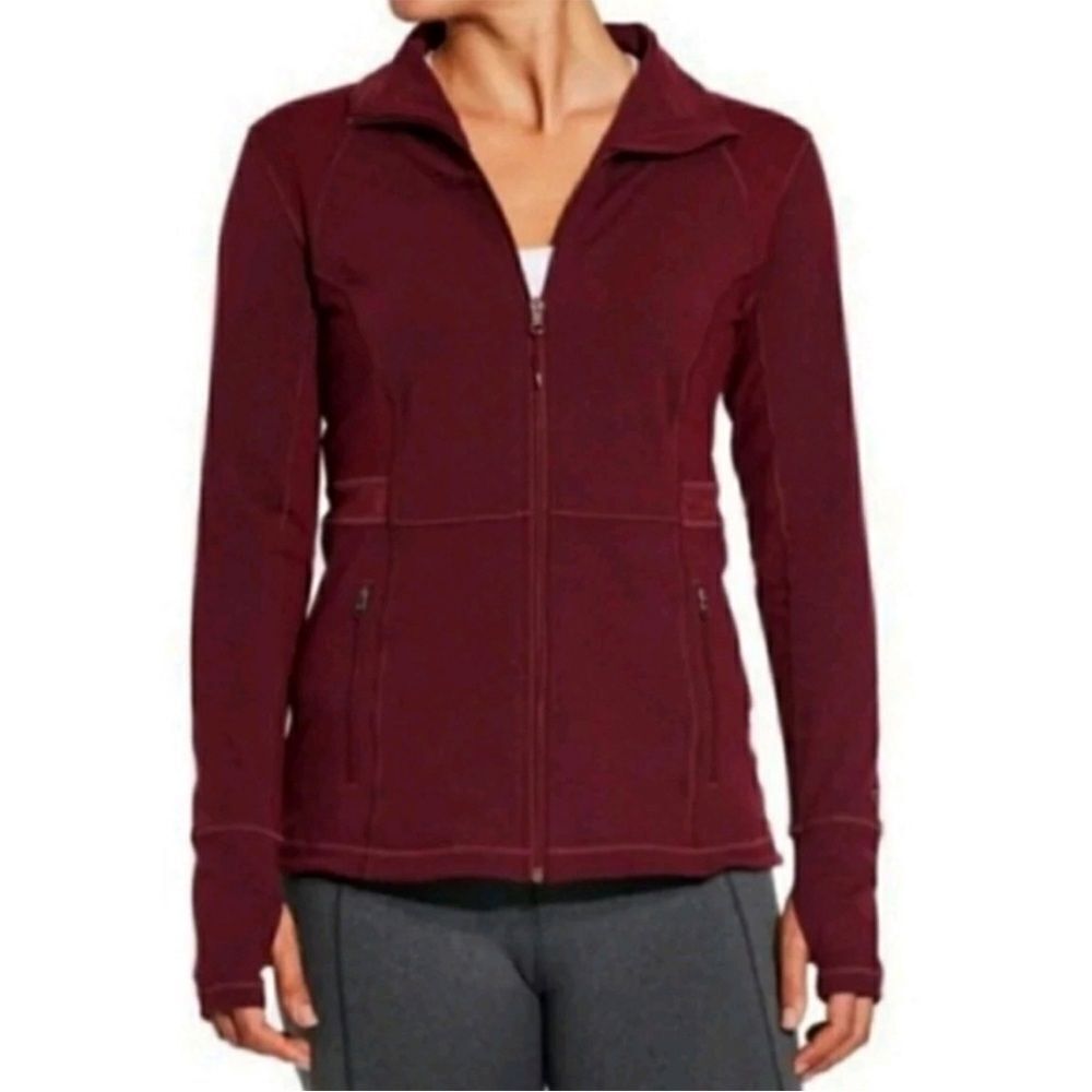 Calia by Carrie Underwood Core Fitness Jacket Crimson Trek XL Maroon